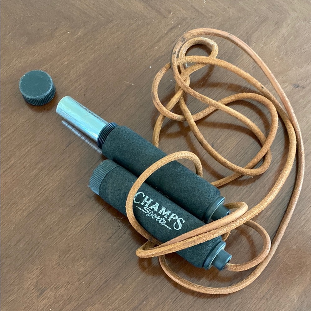 Champs Sports Weighted & Adjustable Leather Jump Rope — Unisex